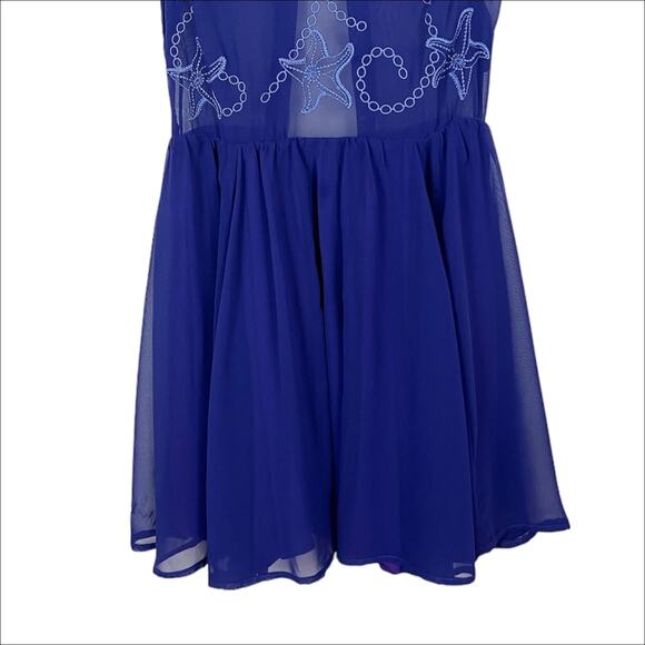 Blessed Are The Meek Revolve Ethereal Embroidered Mini Dress in Blue Size 0 XXS - Picture 7 of 12